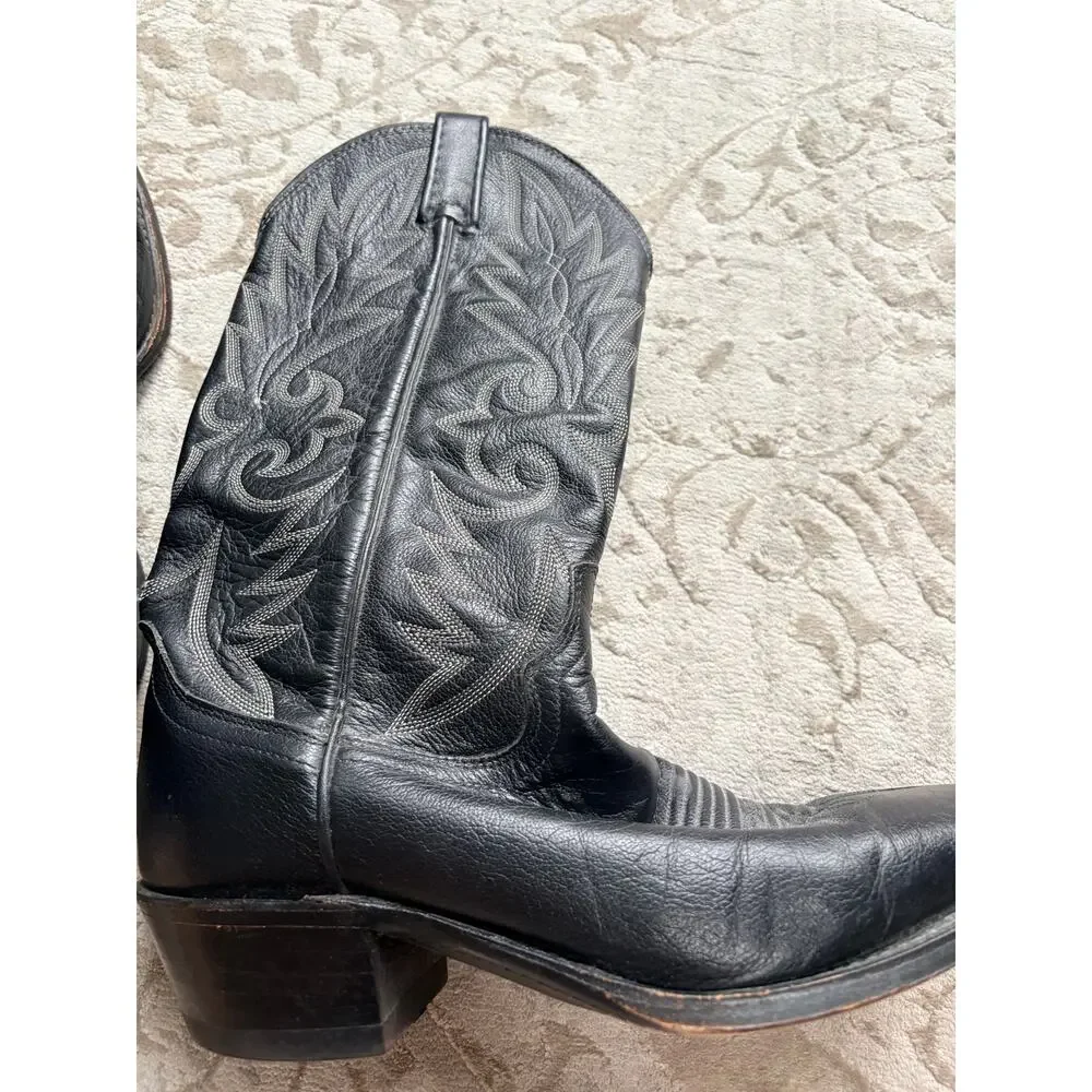 Dan Post Men's 8.5 Black Leather Western Cowboy Boot